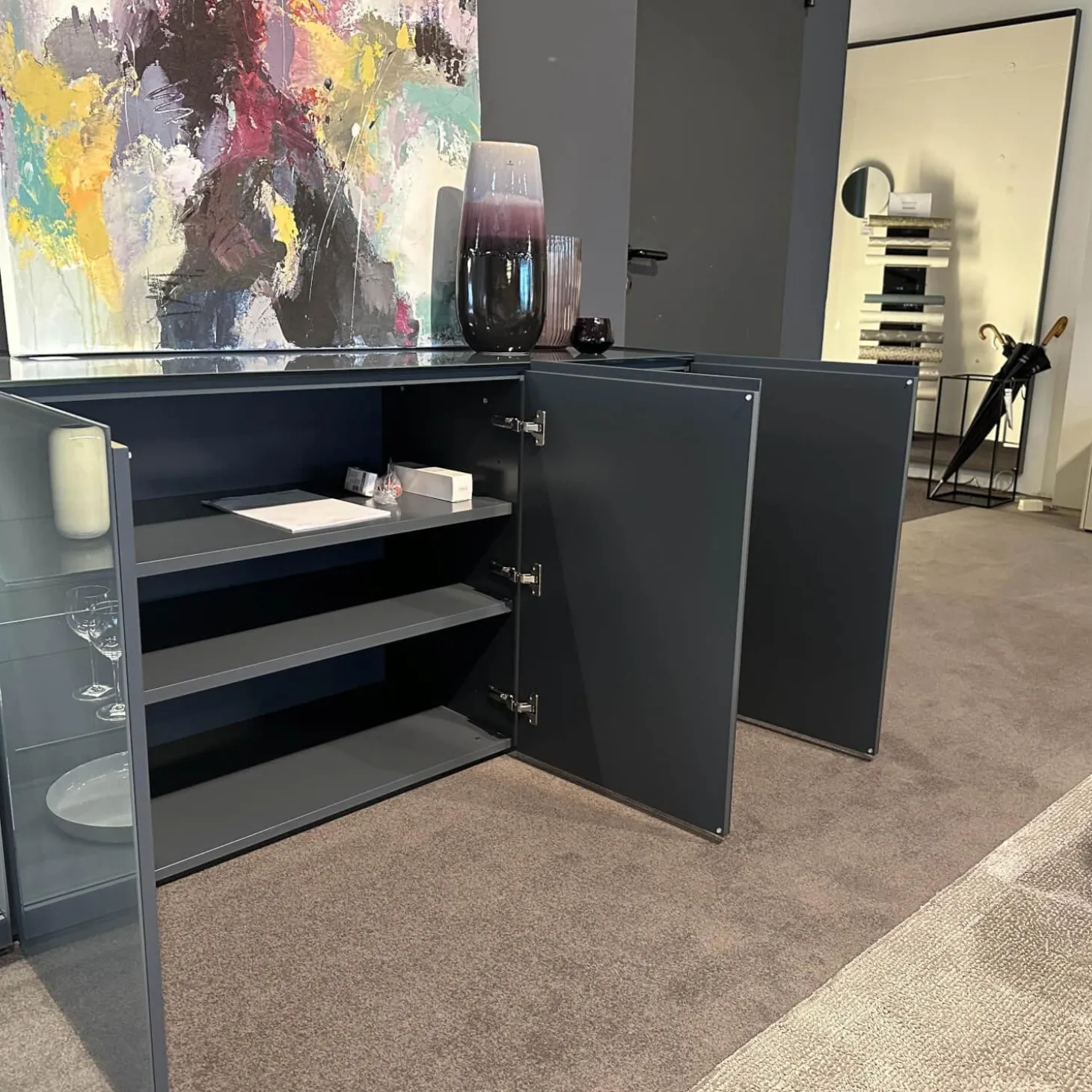 Sideboard Just Cube Light Klarglas Atlantic S82 Inkl Beleuchtung