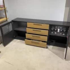 Sideboard Kara 61851 Lack Graphit Anthrazit Hochglanz Front Mit LED Beleuchtung