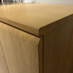 Sideboard Kiana 66174 Eiche Massiv 2206 Sand Mit Wandboard Und Beleuchtung