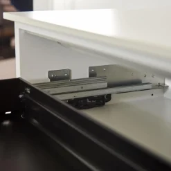 Sideboard M9 Lack Premium Weiß Griff Aluminium Eloxiert Inklusive Einrichtungsset