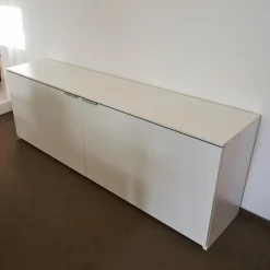 Sideboard M9 Lack Premium Weiß Griff Aluminium Eloxiert Inklusive Einrichtungsset