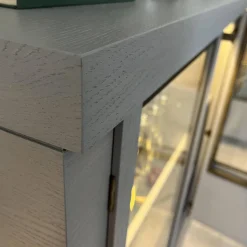 Sideboard Madison 4-türig Korpus Eiche Grau Gebeizt Türen Glas Mit Beleuchtung