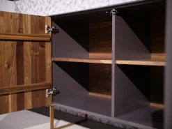 Sideboard Mileto Astnussbaum Massiv Lack Zartbitter Anthrazit Inklusive Beleuchtung