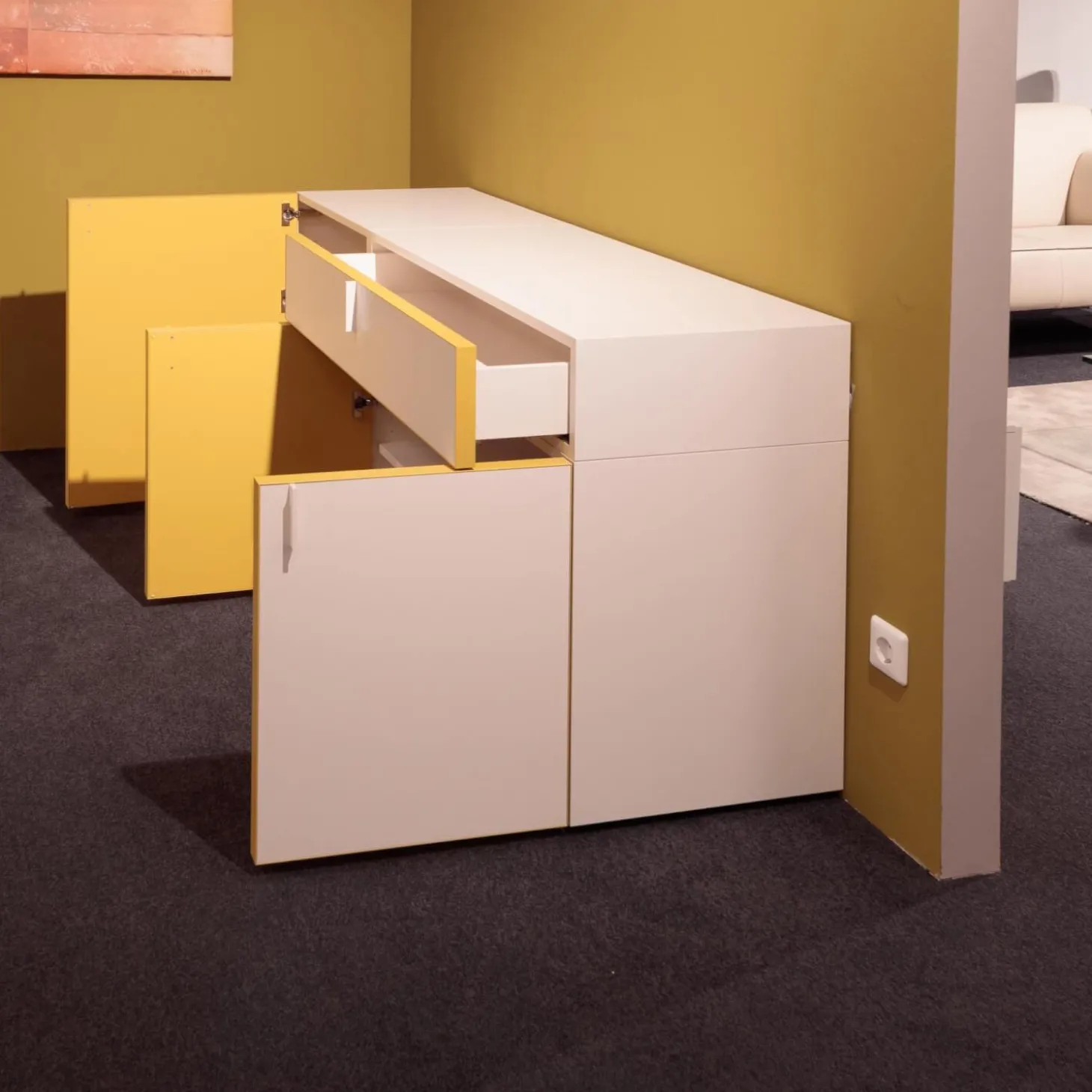 Sideboard Mio Lack Matt La Champagner Rahmen Farblackiert Am Curry