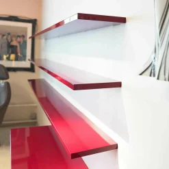 Sideboard Mit 3er-Set Hängeboden Cube Rot