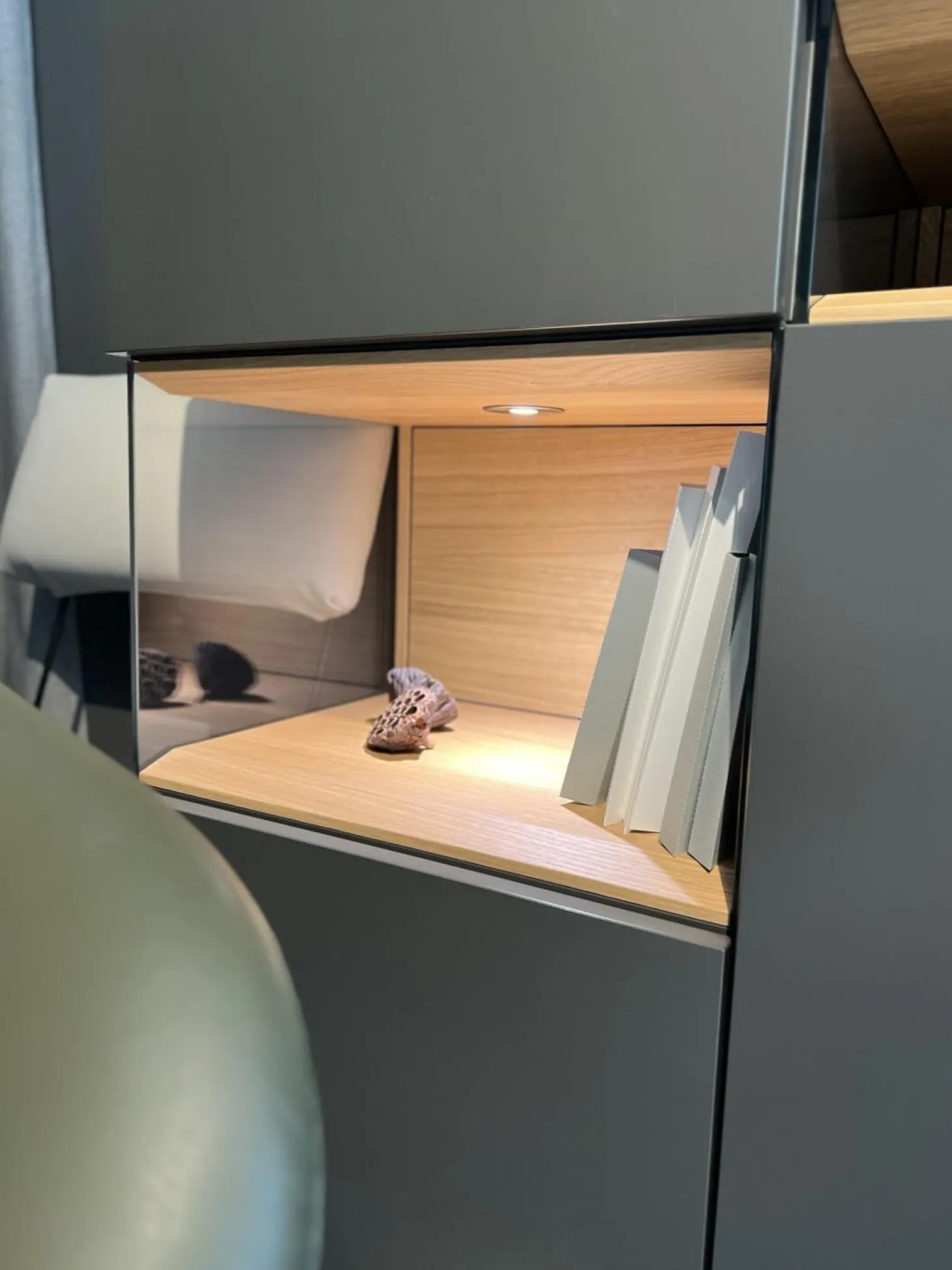 Sideboard Neo Natur Eiche Lack Grau Drei Schubladen Zwei Drehtüren