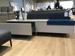 Sideboard Nex Lack Matt Dune 1 Ladenelement In Hochglanz Blue Fußgestell Lack Matt Dune