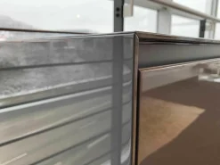 Sideboard Nex MDF Grau Hochglanz Füße Dunkelgrau