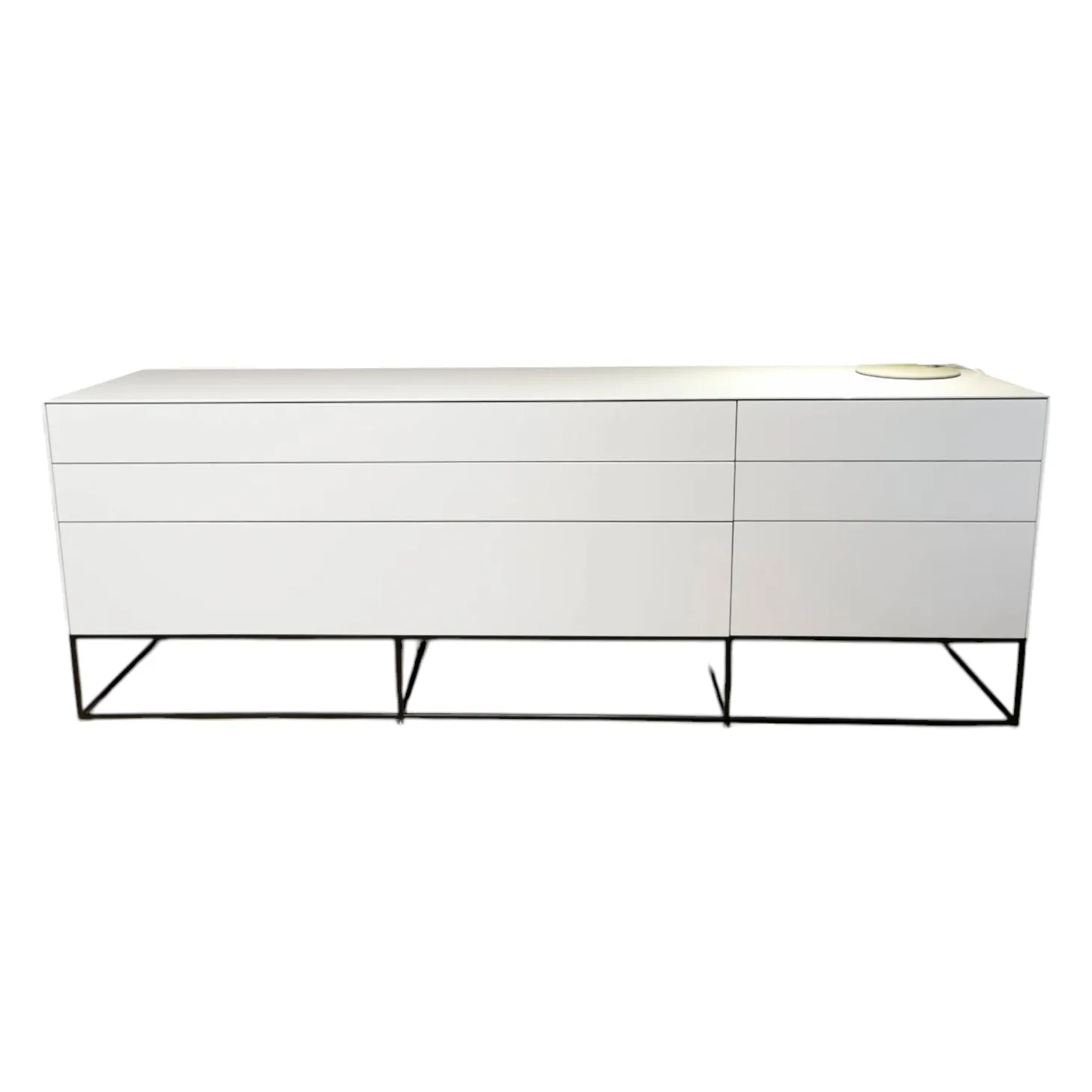 Sideboard Nex Side Cool Grey Grau Hochglanz mit 2 Schubladen