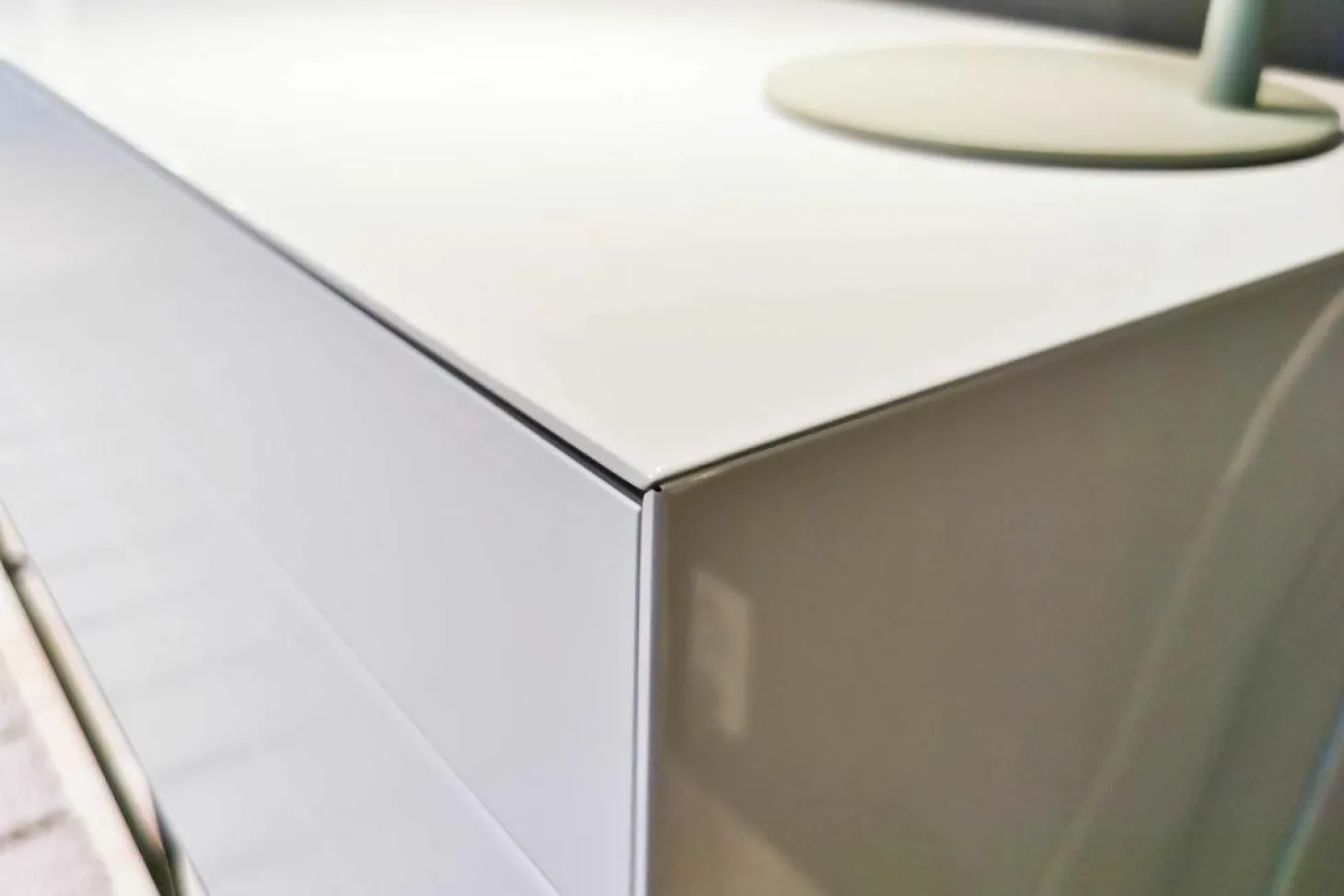 Sideboard Nex Side Cool Grey Grau Hochglanz mit 2 Schubladen