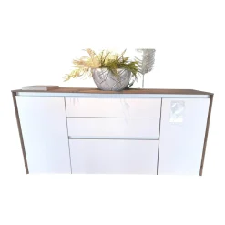 Sideboard Nizza Front Lacklaminat 967 Alpinweiß Weiß Ultramatt Korpus Eiche Havanna Nachbildung