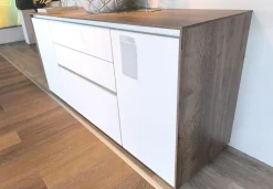 Sideboard Nizza Front Lacklaminat 967 Alpinweiß Weiß Ultramatt Korpus Eiche Havanna Nachbildung