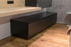 Sideboard Pab Bodenstehend Regalsystem Wandhängend Schwarz Matt 3764E Lackiert Und Eiche Hell Gebürstet