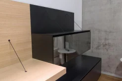 Sideboard Pab Bodenstehend Regalsystem Wandhängend Schwarz Matt 3764E Lackiert Und Eiche Hell Gebürstet