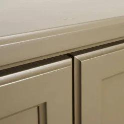 Sideboard Pinato Mattlack Braun RAL Pianto Knoptgriffe Alusilber Glasböden