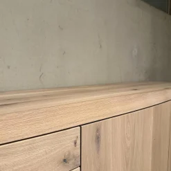 Sideboard Puro Wave Massivholz Eiche Weiß Geölt Rückwand Lichtgrau Lackiert Sideboard Puro Wave Massivholz Massivholz Eiche Weiß Geölt Rückwand Lichtgrau Lackiert
