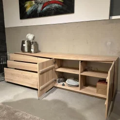 Sideboard Puro Wave Massivholz Eiche Weiß Geölt Rückwand Lichtgrau Lackiert Sideboard Puro Wave Massivholz Massivholz Eiche Weiß Geölt Rückwand Lichtgrau Lackiert