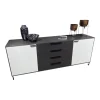 Sideboard 2R Kara Frame Lack Weiß Und Mantelseiten Feinschliff Grigio Schwarz