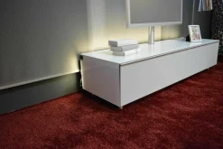 Sideboard Scala Silber Glas mit Rückwandbeleuchtung und TV-Halterung