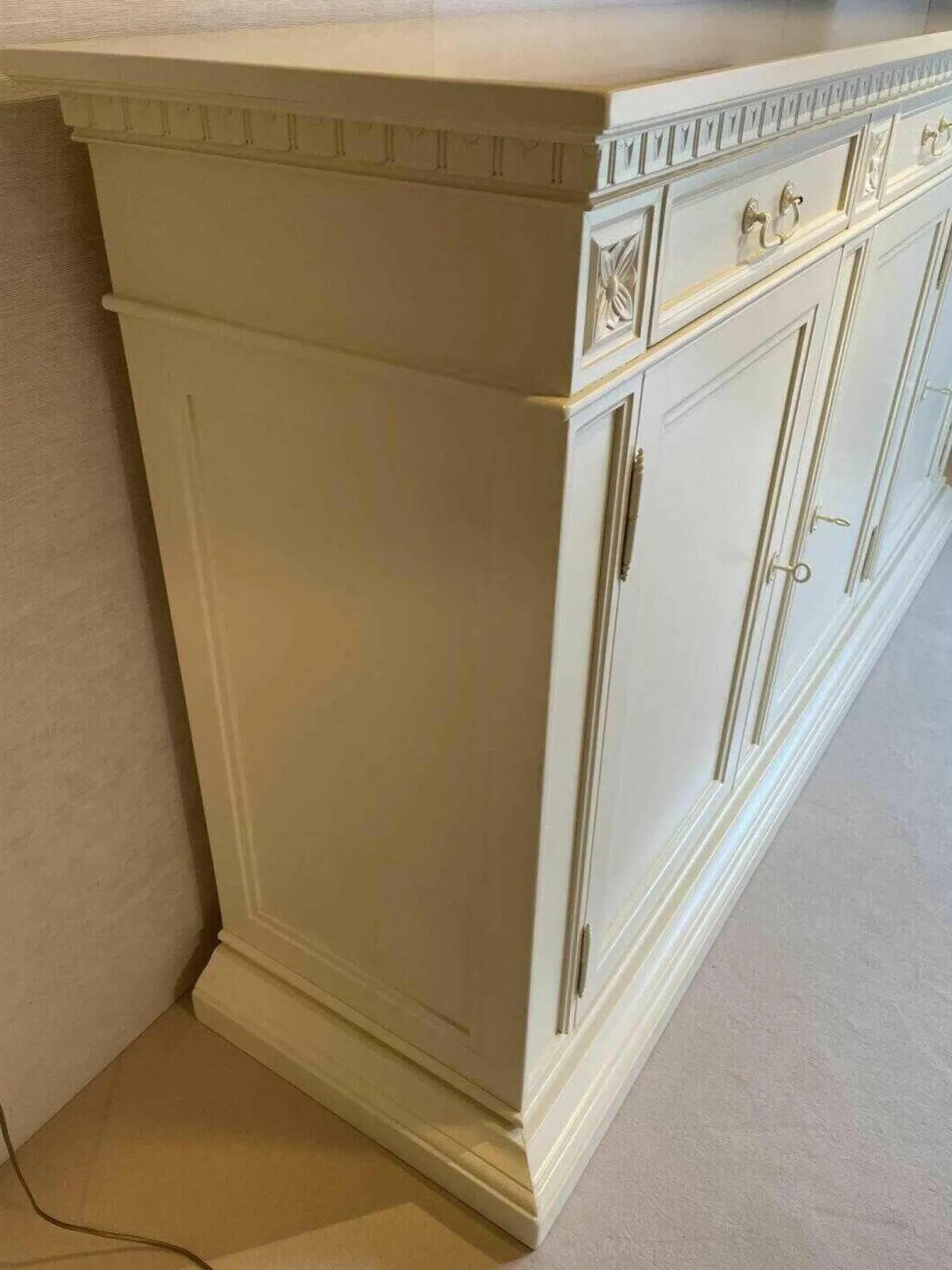 Sideboard Schleiflack Weiss Massivholz