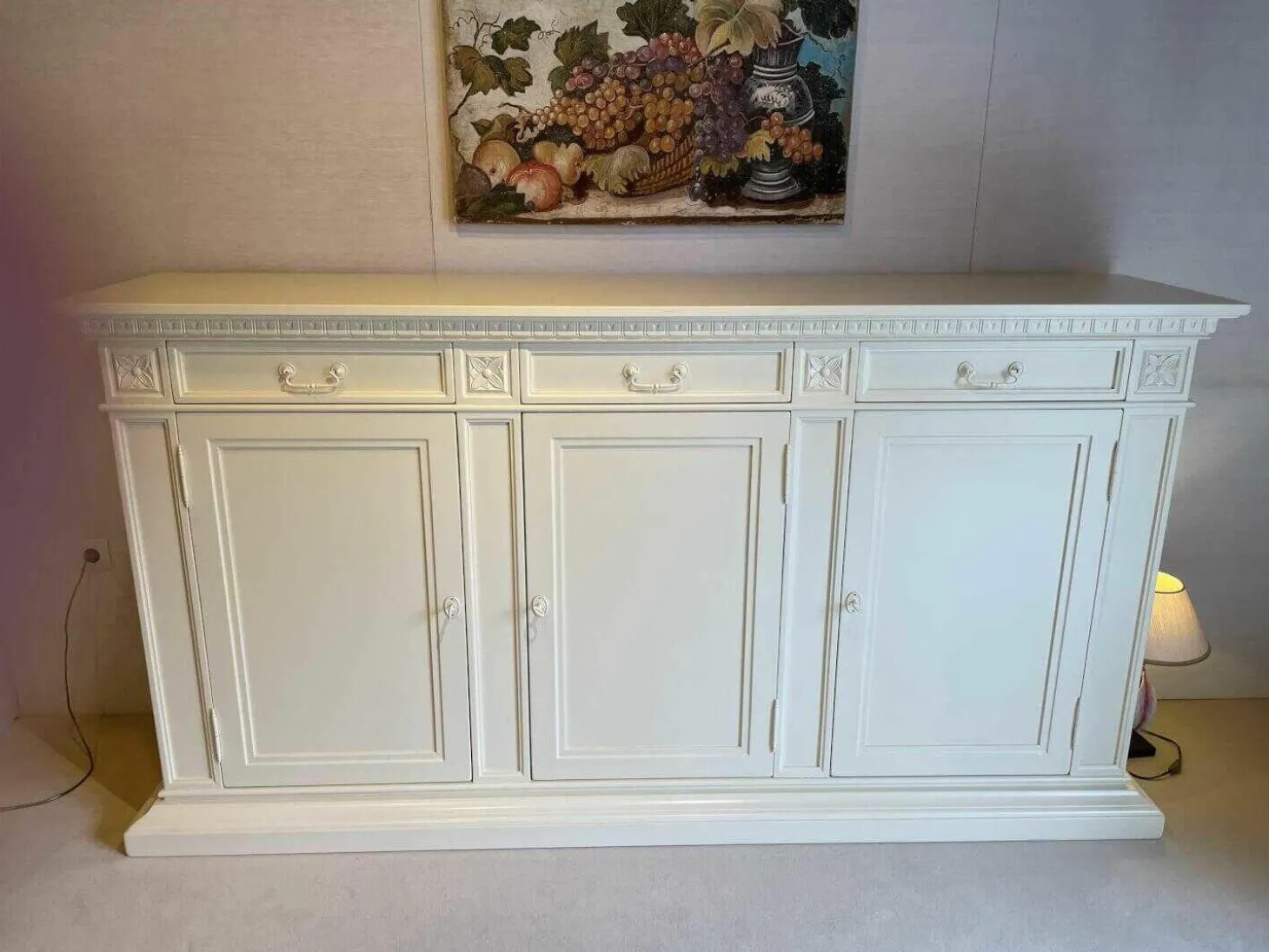 Sideboard Schleiflack Weiss Massivholz