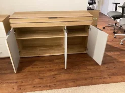 Sideboard Scottsdale Lack Samtgrau Grau Wildeiche Soft Gebürstet