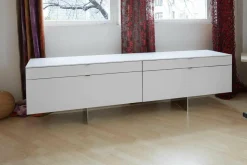 Sideboard Side H o1 Hochglanz Weiß Kufengestell