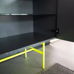 Sideboard Soma Beton Optik Grau Gestell Neon Gelb