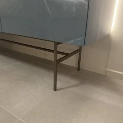 Sideboard Soma Lack Stahlblau Blau Hochglanz Gestell Dunkel Bronze Braun Inklusive Beleuchtung