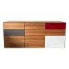 Sideboard Soma Nussbaum Front Lack Taupe Matt Grau Rot Weiß Mit Schubladen Und Tür Mit Regalboden