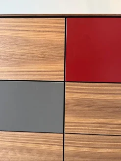 Sideboard Soma Nussbaum Front Lack Taupe Matt Grau Rot Weiß Mit Schubladen Und Tür Mit Regalboden