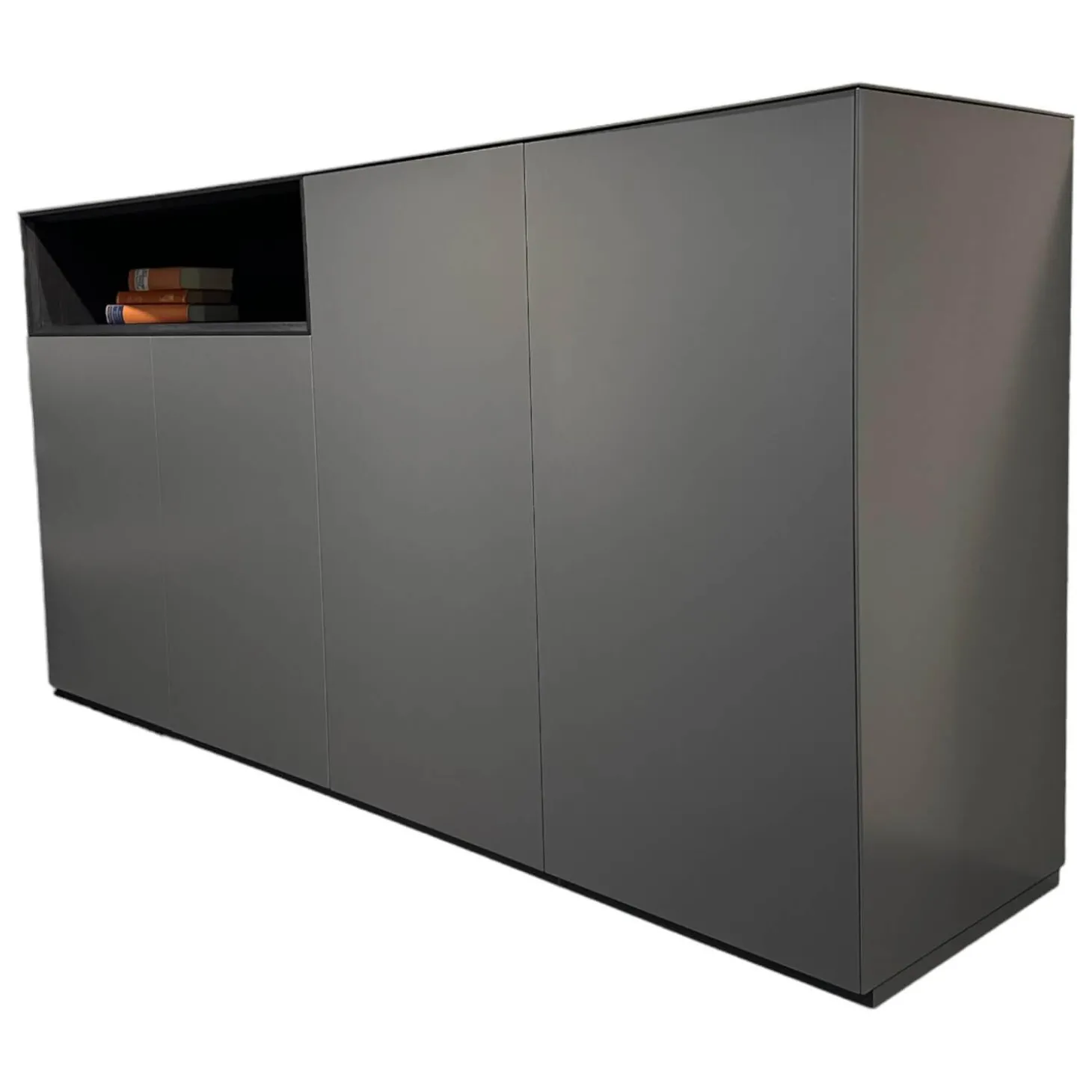 Sideboard Stehend Eiche Furniert Grau Lackiert