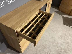 Sideboard Terso Rustikal Asteiche Bianco Massiv Geölt Absetzung Keramik Grey Grau