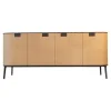 Sideboard Tesaurus Front Eiche Hell Innen Ahorn Frise Abdeckplatte Marmor Emperador Grau
