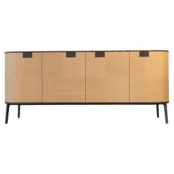Sideboard Tesaurus Front Eiche Hell Innen Ahorn Frise Abdeckplatte Marmor Emperador Grau