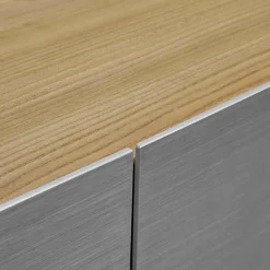 Sideboard Tix 3 Ulme Aluminium Gebürstet Eloxiert 3-Türig