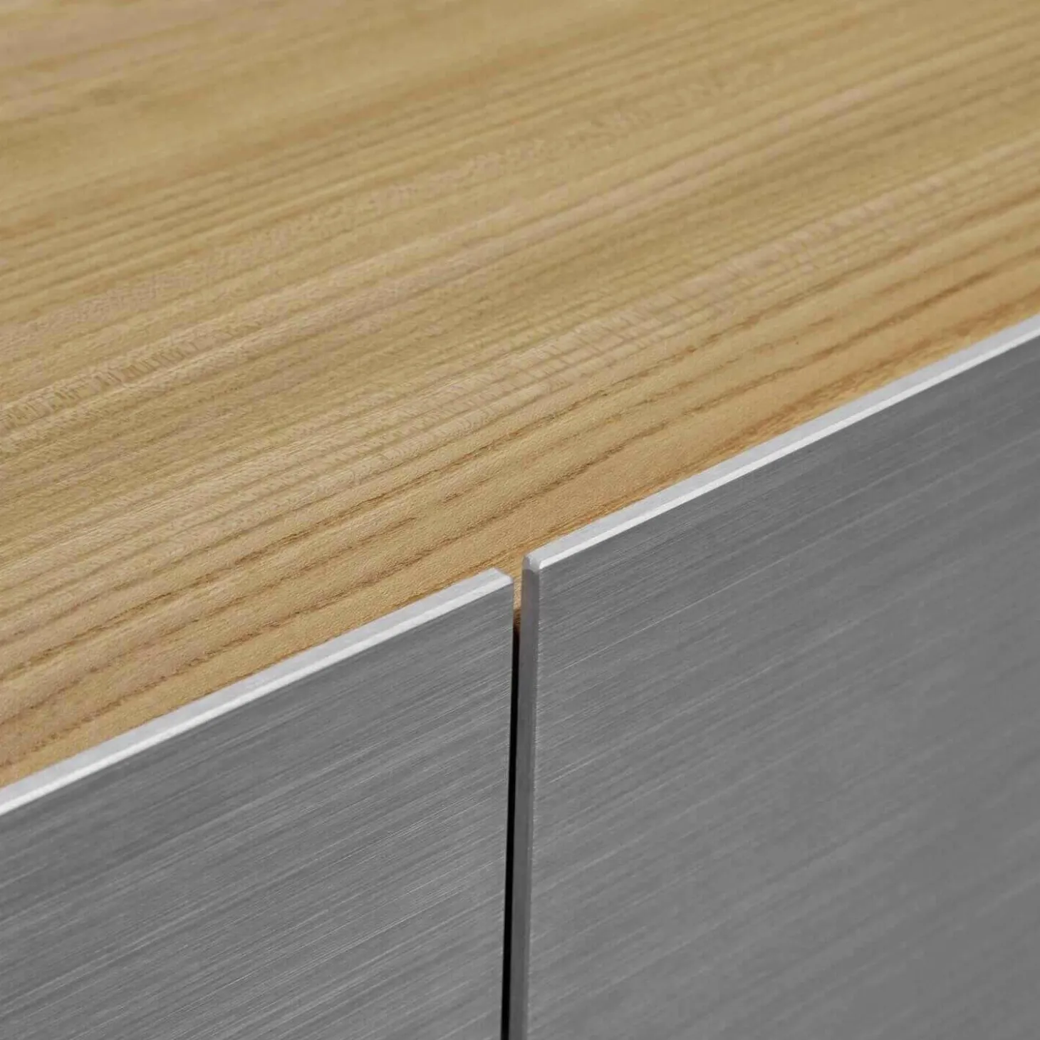 Sideboard Tix 3 Ulme Aluminium Gebürstet Eloxiert 3-Türig