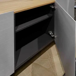 Sideboard Tix 3 Ulme Aluminium Gebürstet Eloxiert 3-Türig