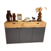 Sideboard Tucson Korpus Wildeiche Front Spalteiche Und Lack Graphitgrau Mit Besteckeinsatz