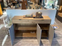 Sideboard Tucson Wildeiche Massiv Soft Gebürstet Und Lack Samtgrau