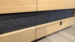 Sideboard V-Aura Eiche Geölt Akzent Lärche Schwarz mit LED-Beleuchtung