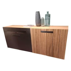 Sideboard Vgalvino Wildeiche Rustico Schwarz Metallakzent