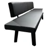 Sitzbank BB 32 Connect Leder Orient Ebony Schwarz Gestell Tiefschwarz Pulverbeschichtet Matt Füße Eiche Schwarz