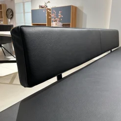 Sitzbank BB 32 Connect Leder Orient Ebony Schwarz Gestell Tiefschwarz Pulverbeschichtet Matt Füße Eiche Schwarz
