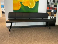 Sitzbank Carim Leder Donna 800 Schwarz Gestell Metall Schwarz Beschichtet