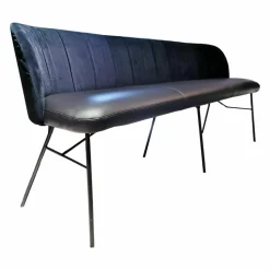 Sitzbank Gaia Casual Leder Belo Horizonte Nero Schwarz Rücken Stoff Schwarz