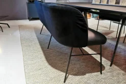 Sitzbank Gaia Casual Leder Belo Horizonte Nero Schwarz Rücken Stoff Schwarz