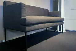 Sitzbank Gilbert Stoff Reno Schiefer Grau Meliert Metallkufe Schwarz