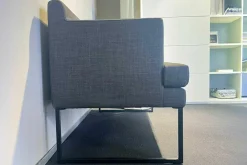 Sitzbank Gilbert Stoff Reno Schiefer Grau Meliert Metallkufe Schwarz