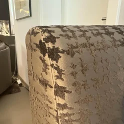 Sitzbank Polo Dining Stoff Pisa Dunkelbeige Gestell Nussbaum